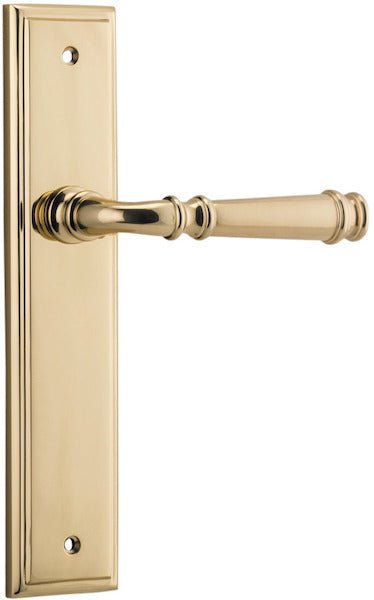 Verona Lever - Stepped Backplate - Ella Grace - Iver - Polished Brass - Door Levers