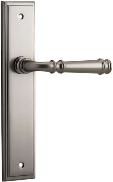 Verona Lever - Stepped Backplate - Ella Grace - Iver - Satin Nickel - Door Levers