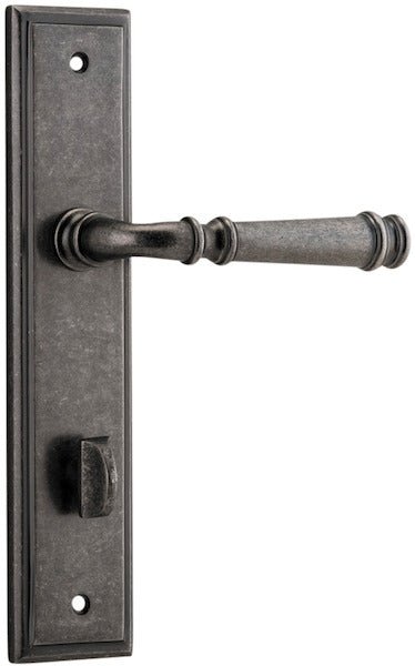 Verona Lever - Stepped Backplate - Ella Grace - Iver - Distressed Nickel - Door Levers