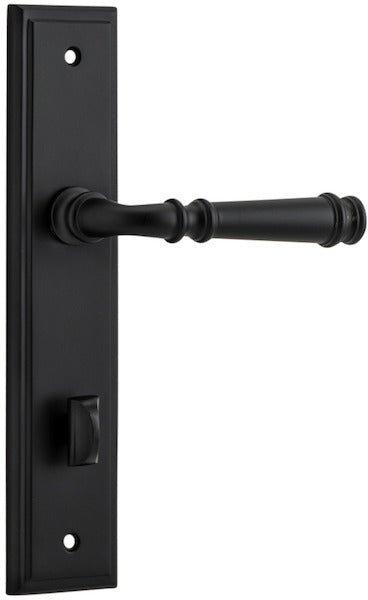 Verona Lever - Stepped Backplate - Ella Grace - Iver - Matt Black - Door Levers