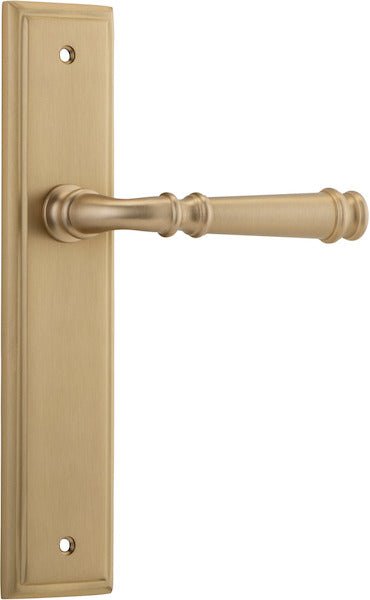 Verona Lever - Stepped Backplate - Ella Grace - Iver - Brushed Brass - Door Levers