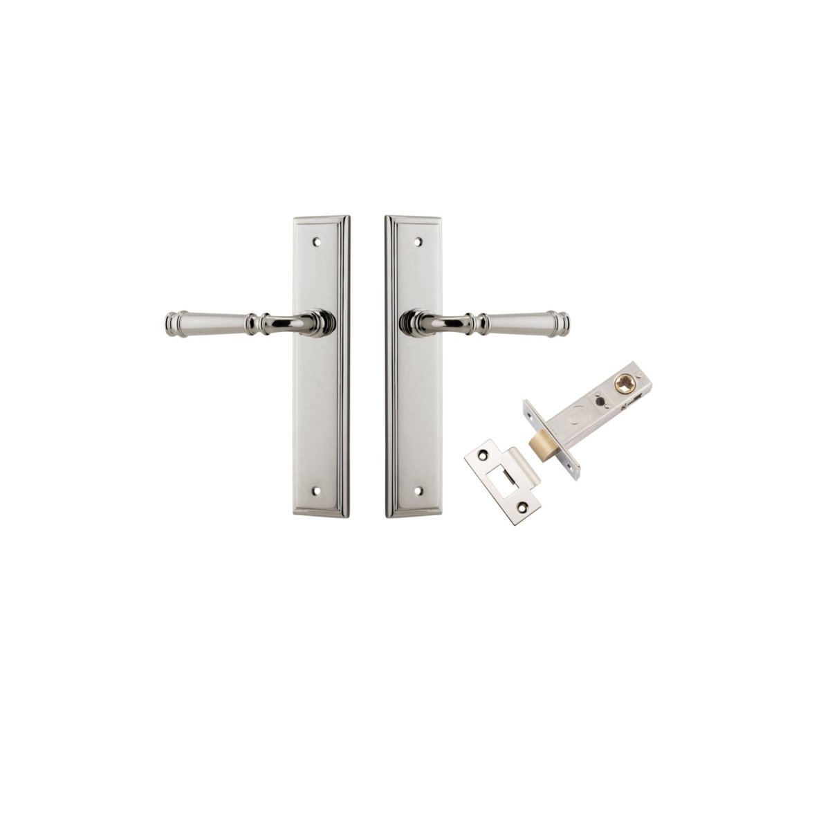 Verona Lever - Stepped Backplate - Ella Grace - Iver - Polished Nickel - Door Levers