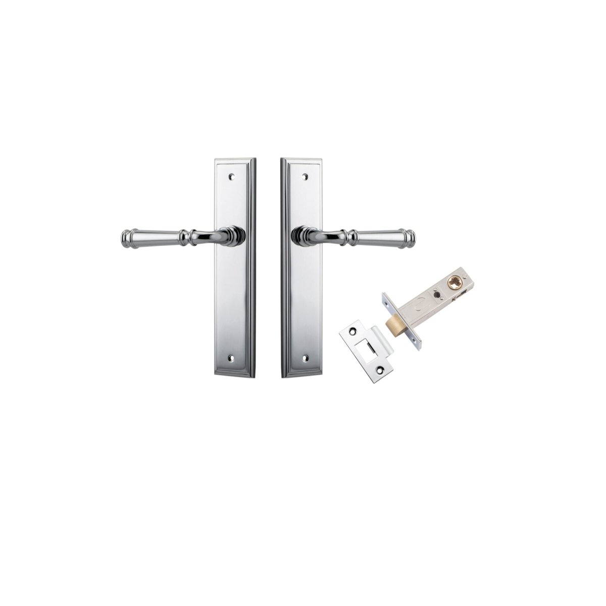 Verona Lever - Stepped Backplate - Ella Grace - Iver - Polished Chrome - Door Levers