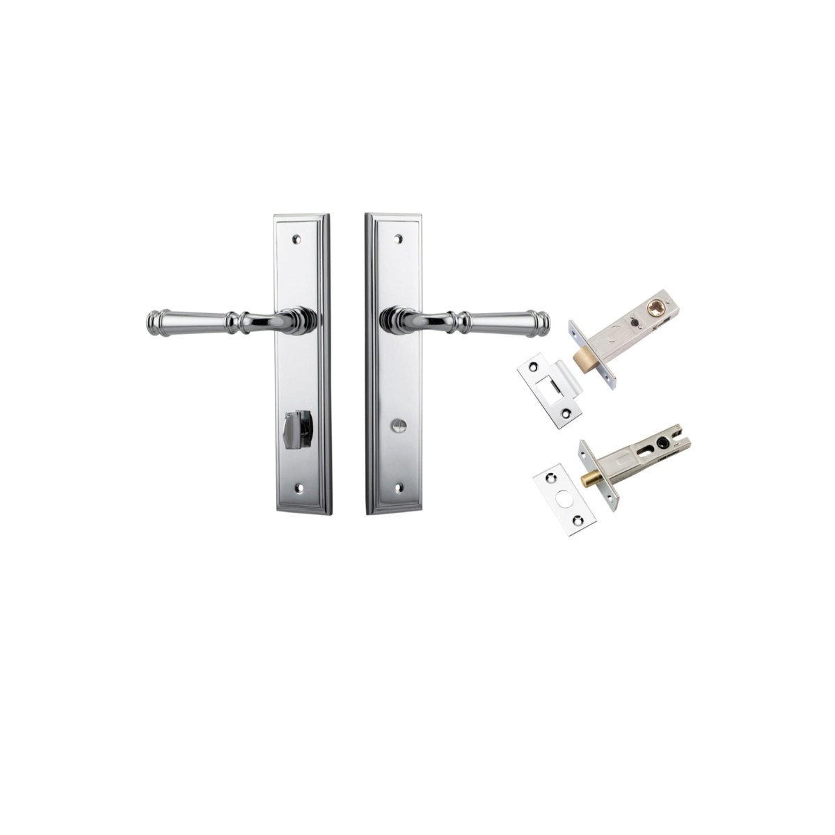 Verona Lever - Stepped Backplate - Ella Grace - Iver - Polished Chrome - Door Levers