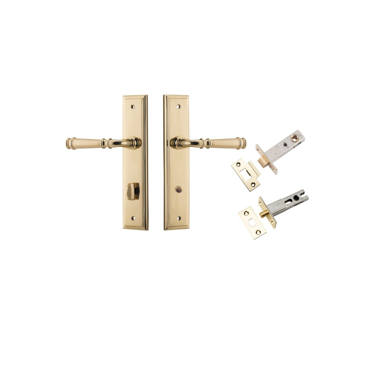 Verona Lever - Stepped Backplate - Ella Grace - Iver - Polished Brass - Door Levers